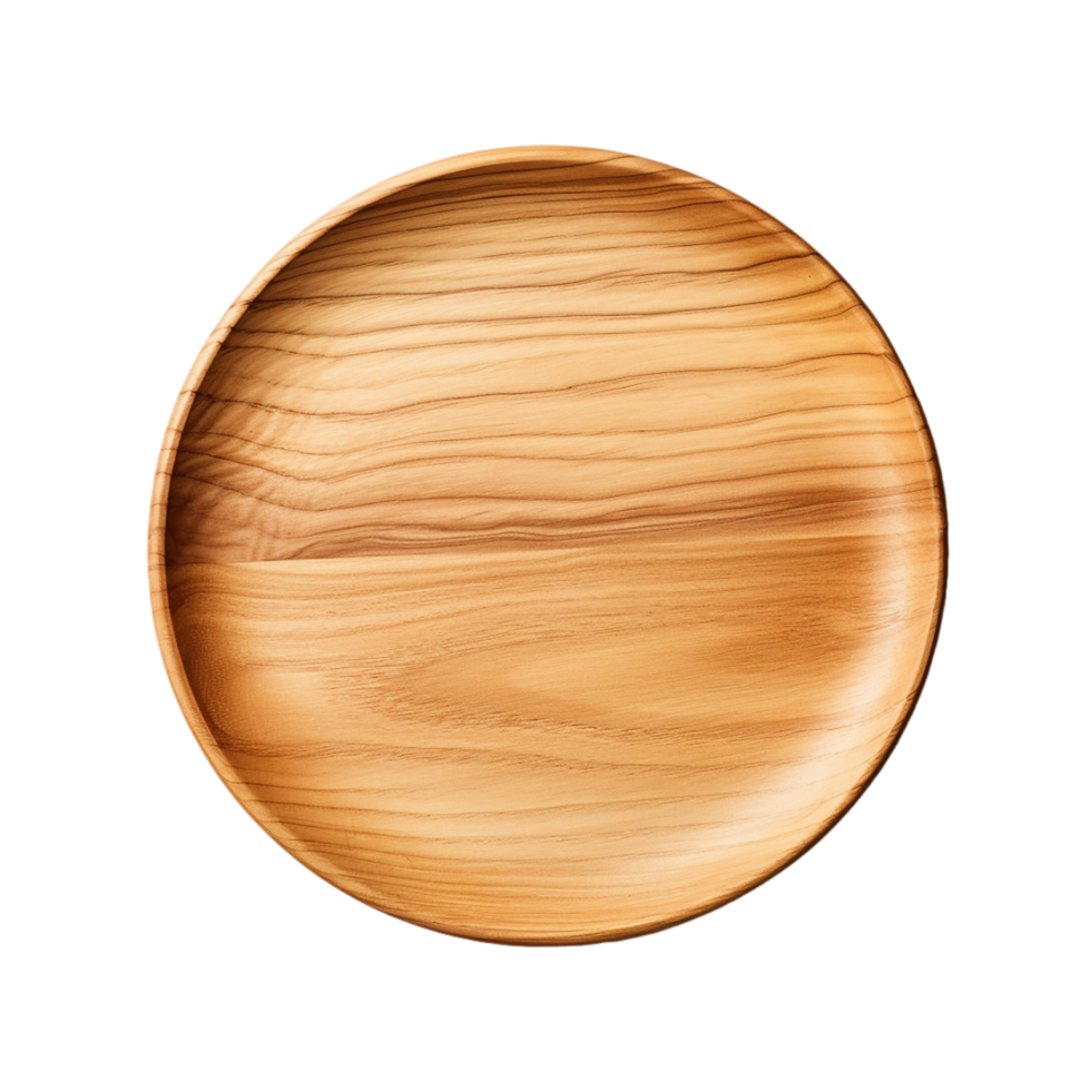 AI generated wooden plate on transparent background PNG image