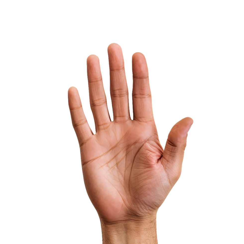 AI generated hand showing sign on transparent background PNG image