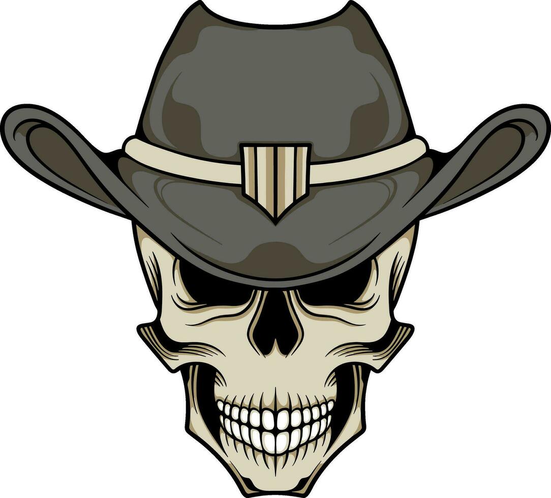 Vector artwork illustration cowboy skull