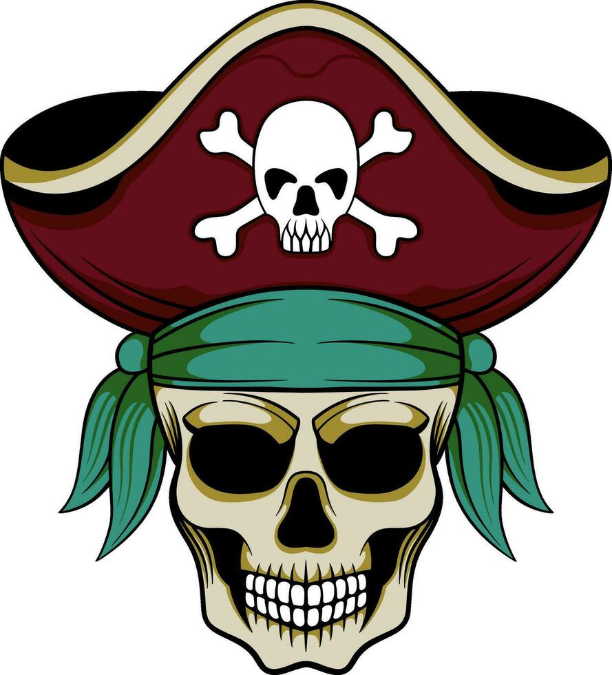 Vector artwork illustration pirate skull