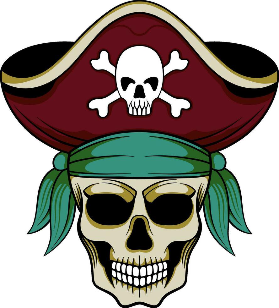 vector obra de arte ilustración pirata cráneo