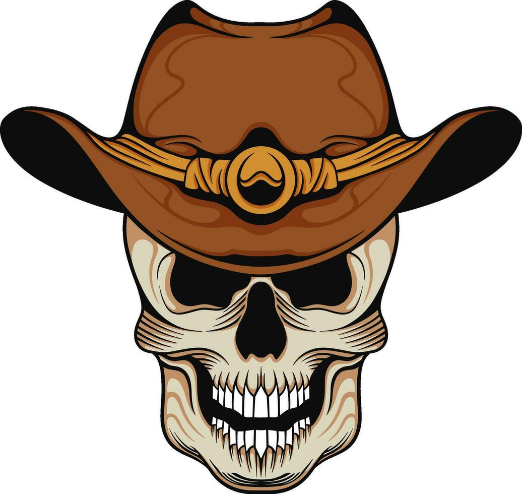 Vector artwork illustration cowboy skull