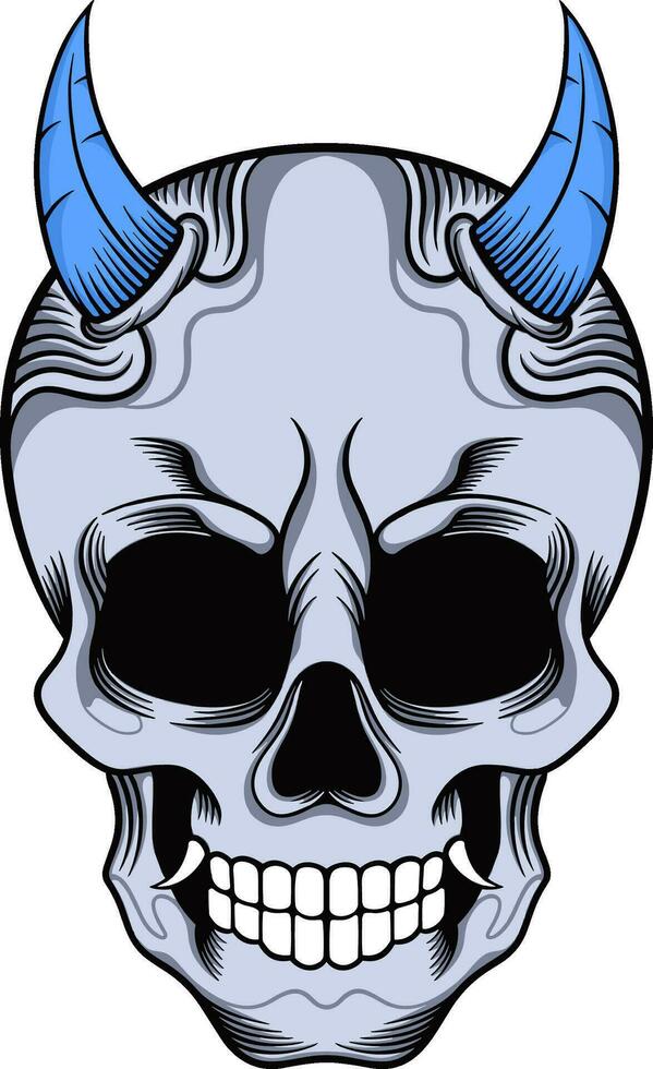 Vector artwork illustration evil skull