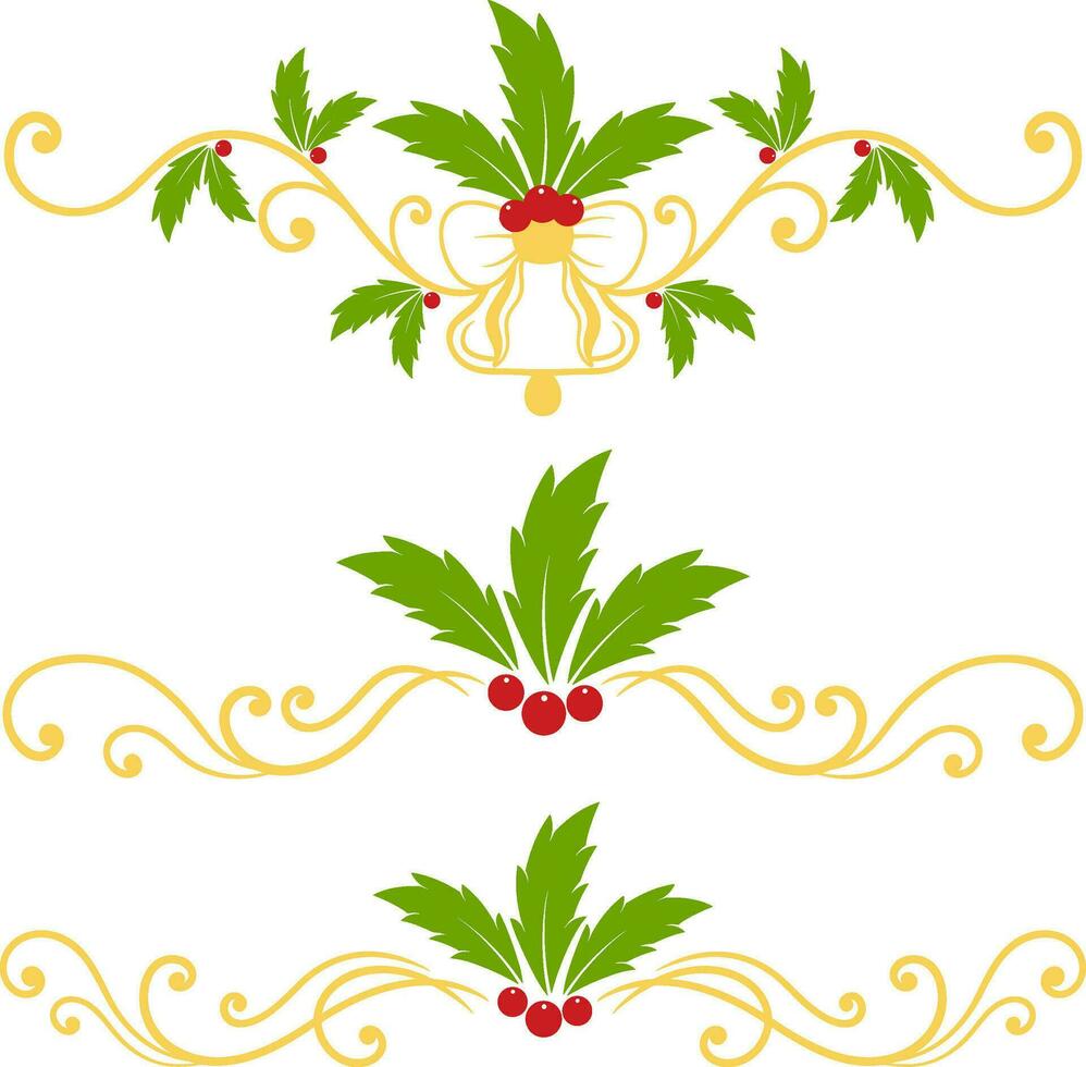 Set vector christmas ornament illustration