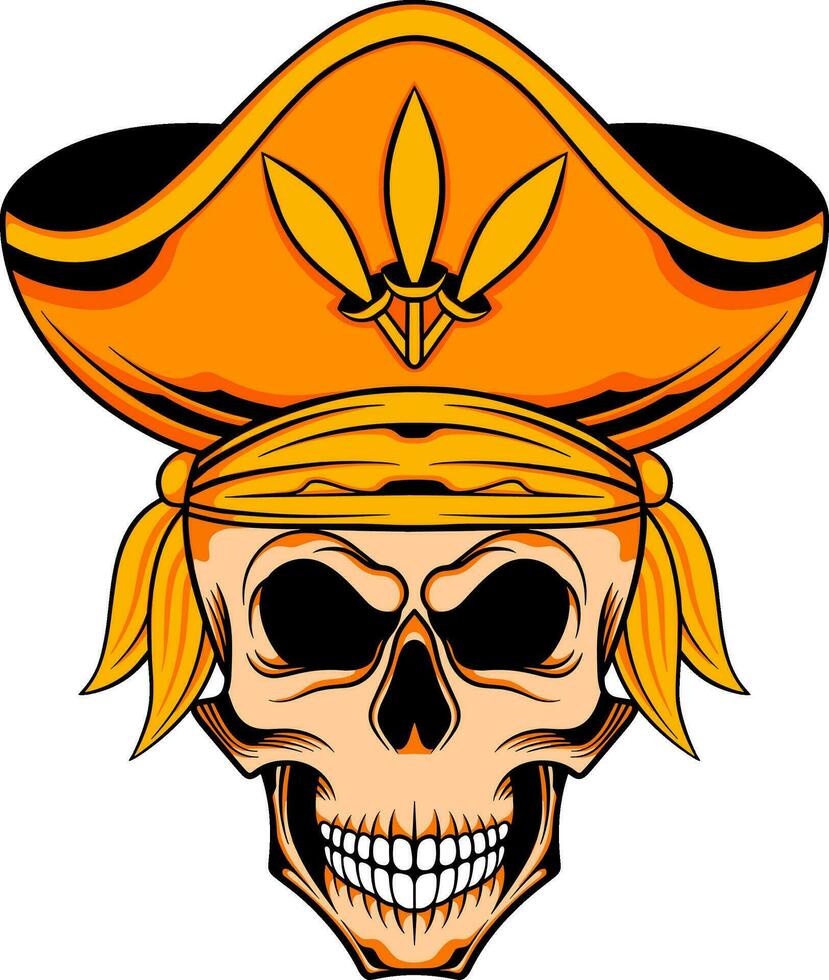Vector artwork illustration pirate skull