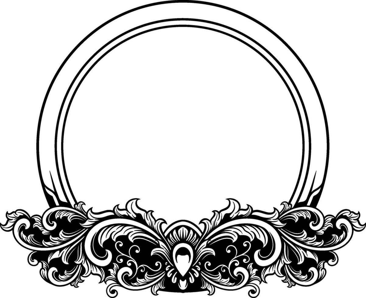 circulo ornamento marco vector ilustración