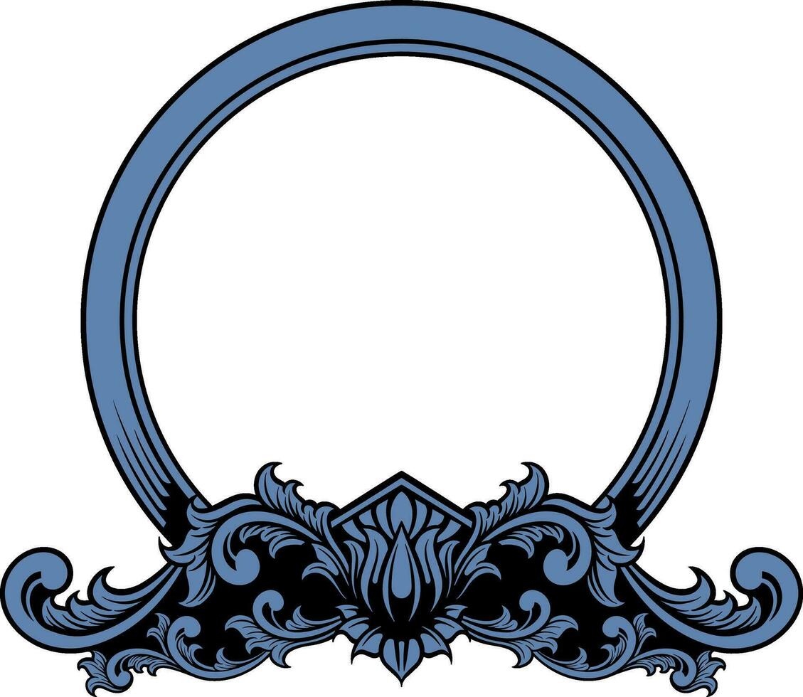 Circle ornament frame vector illustration