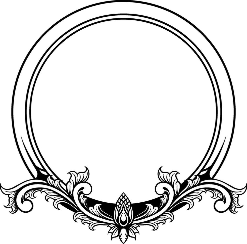 circulo ornamento marco vector ilustración