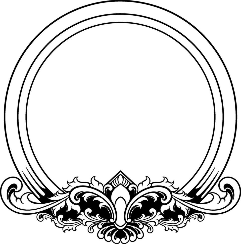 circulo ornamento marco vector ilustración