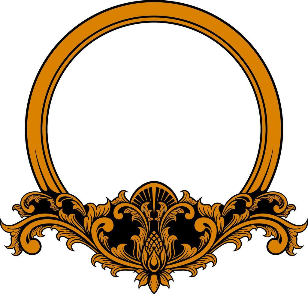 Circle ornament frame vector illustration