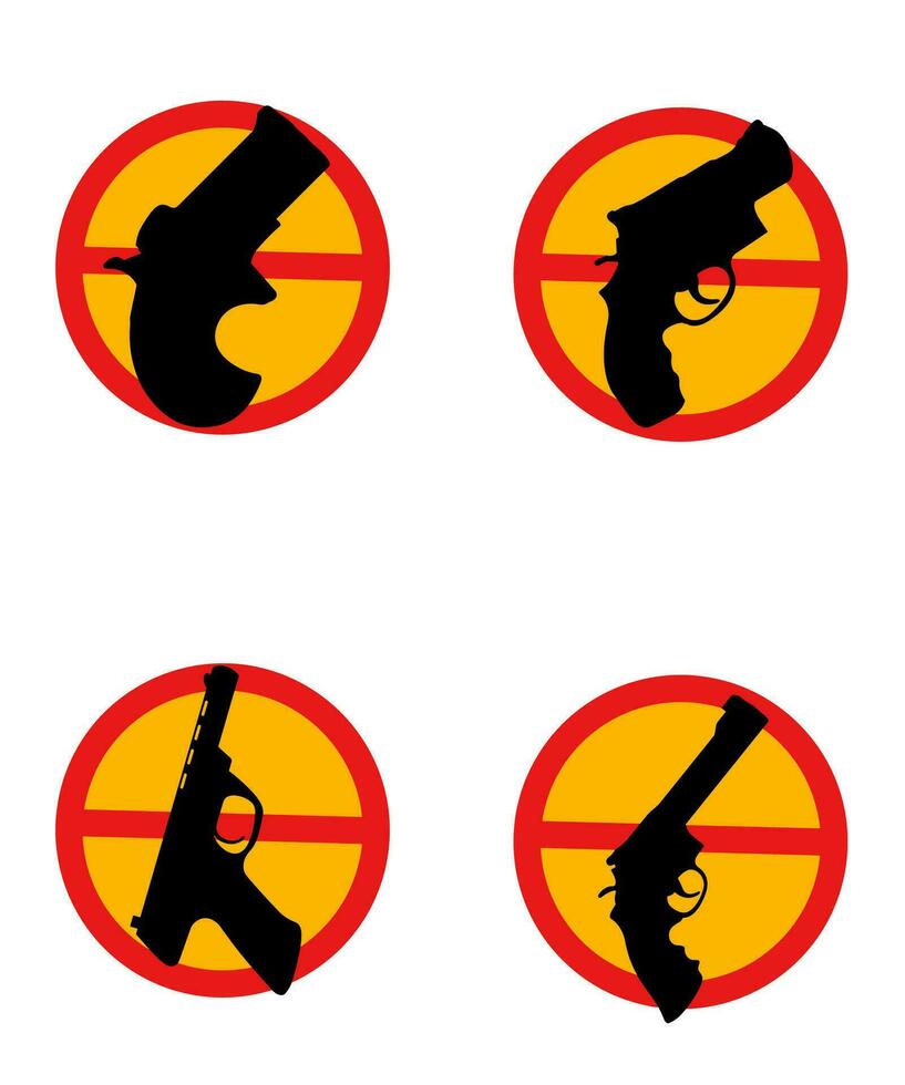 Vector collection of weapon silhouettes