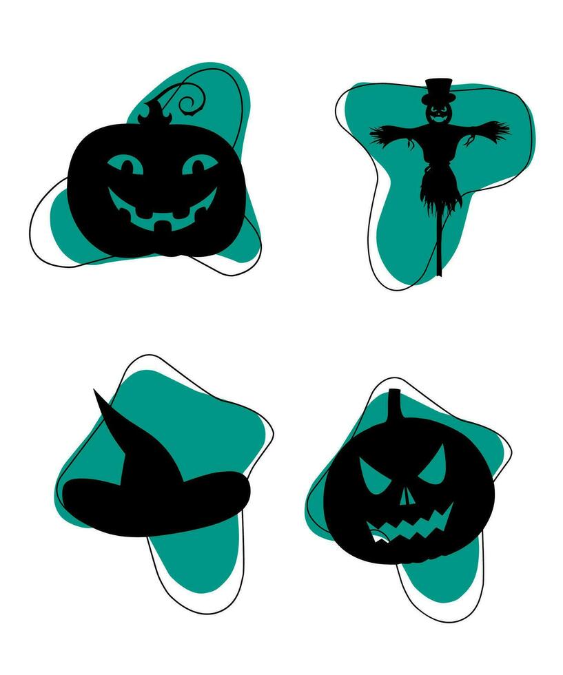 Halloween Silhouettes Elements vector