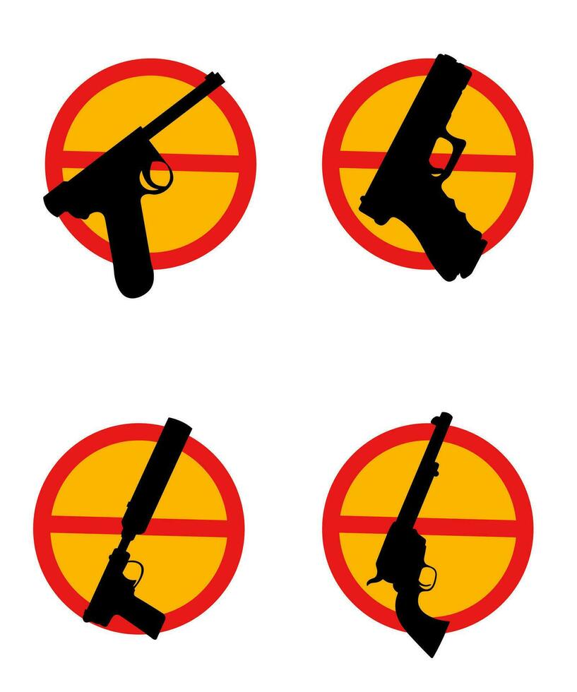 Vector collection of weapon silhouettes
