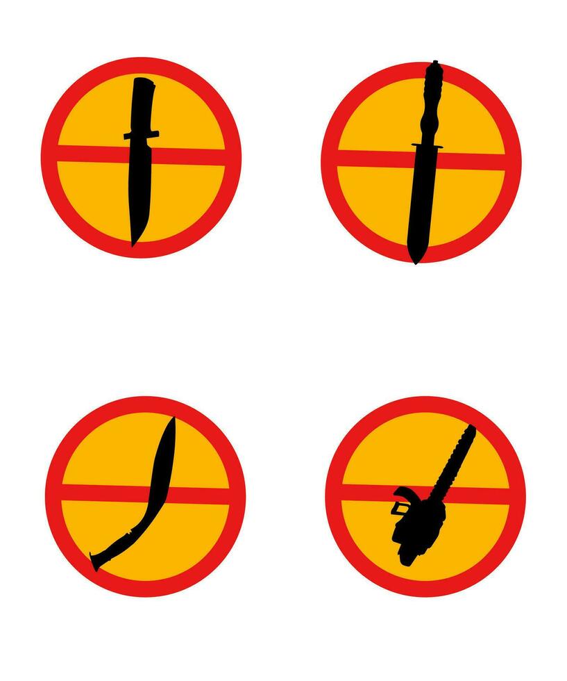 Vector collection of weapon silhouettes