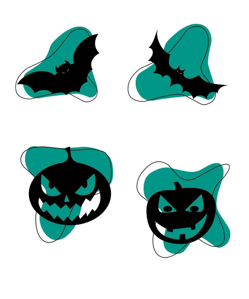 Halloween Silhouettes Elements vector
