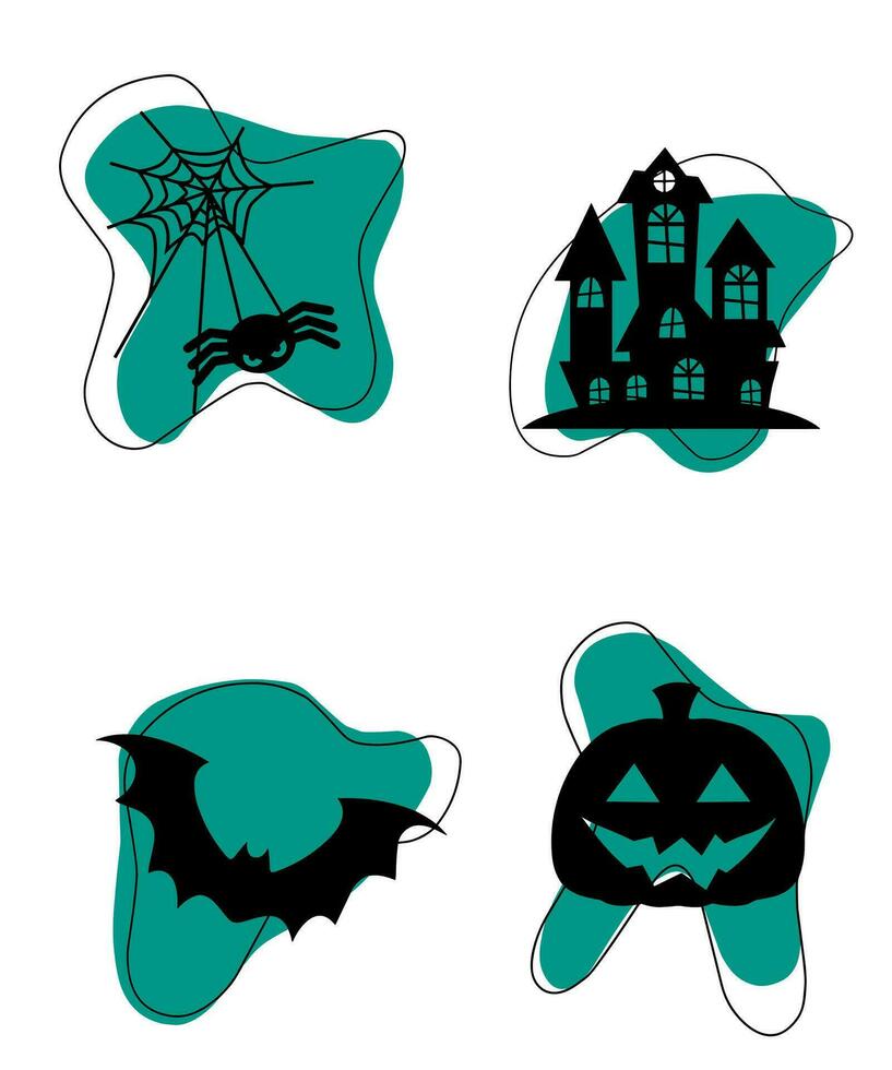 Halloween Silhouettes Elements vector