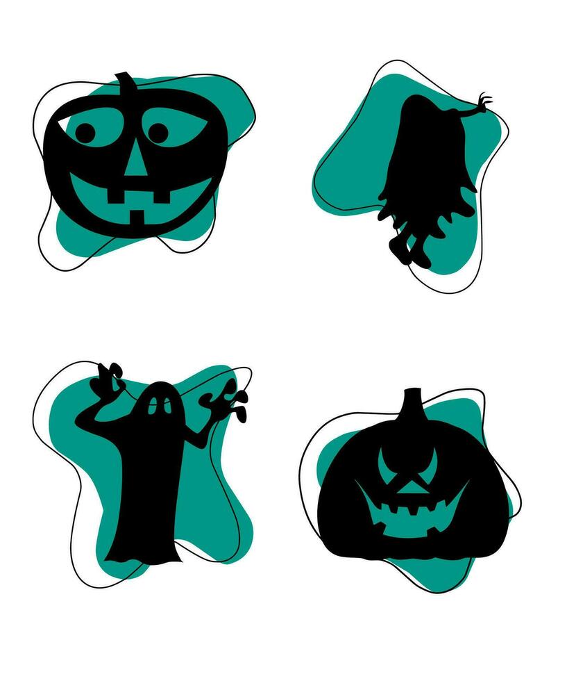 Halloween Silhouettes Elements vector