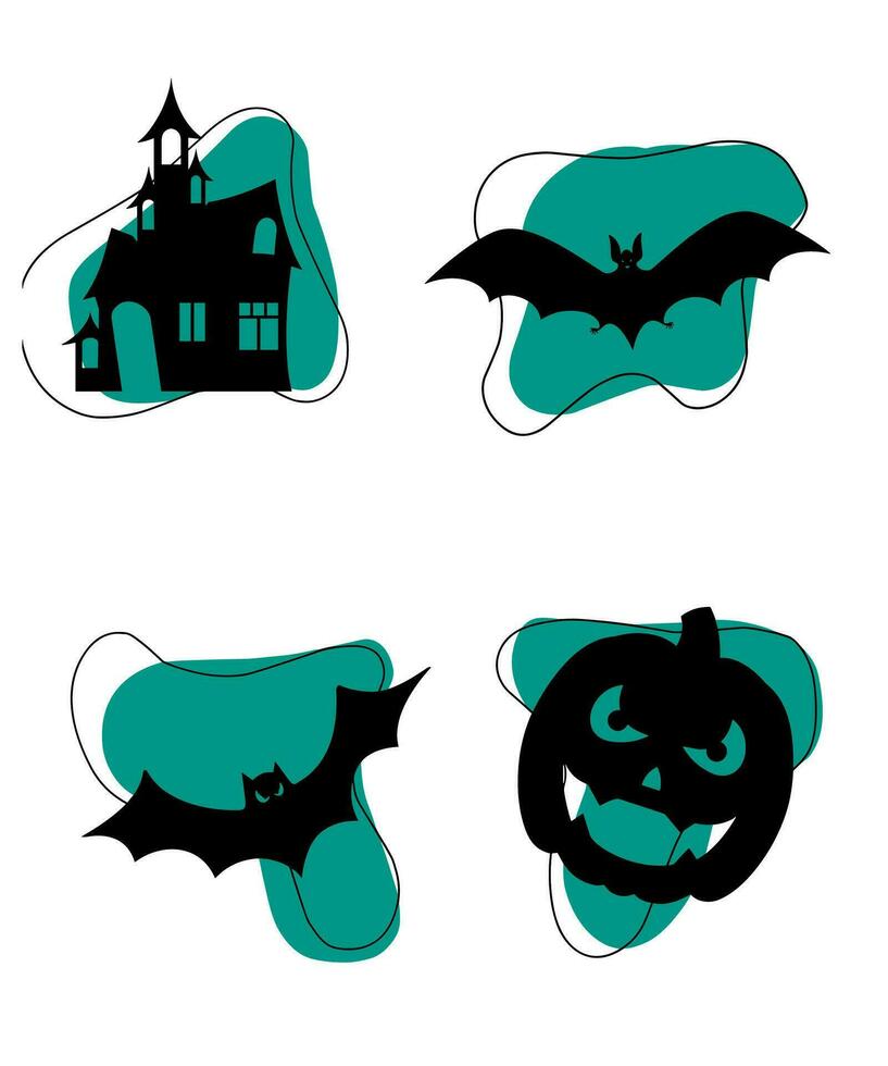 Halloween Silhouettes Elements vector