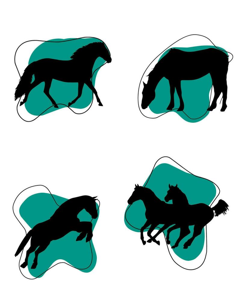 Galloping stallions vector