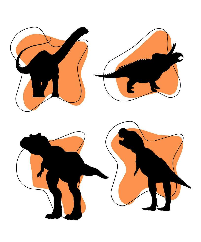 Dinosaur silhouettes set Vector