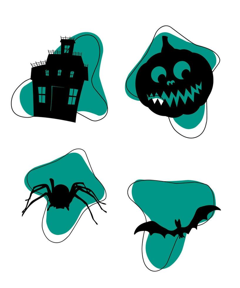 Halloween Silhouettes Elements vector