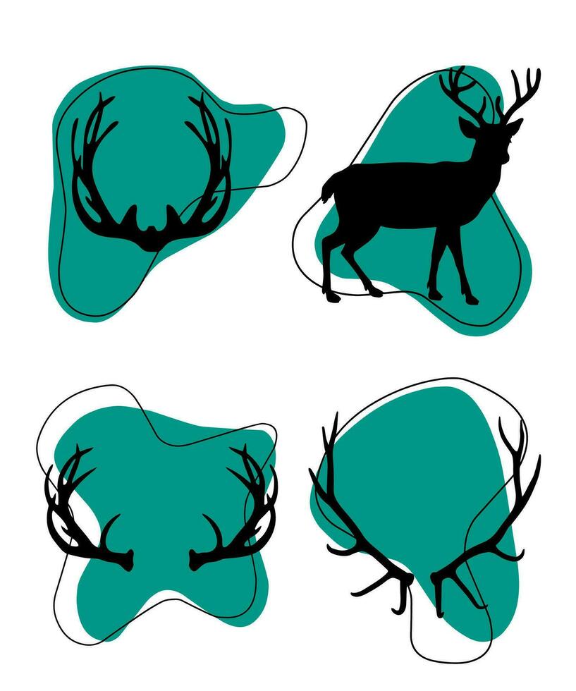 silhouettes of deers vector