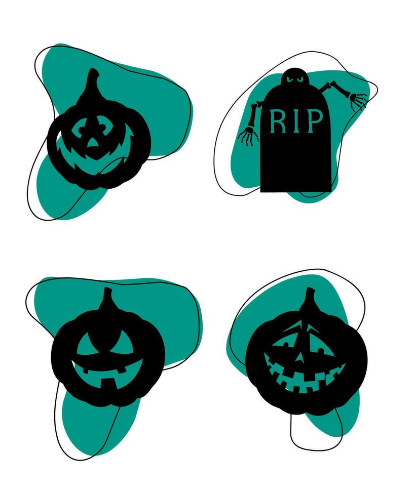 Halloween Silhouettes Elements vector