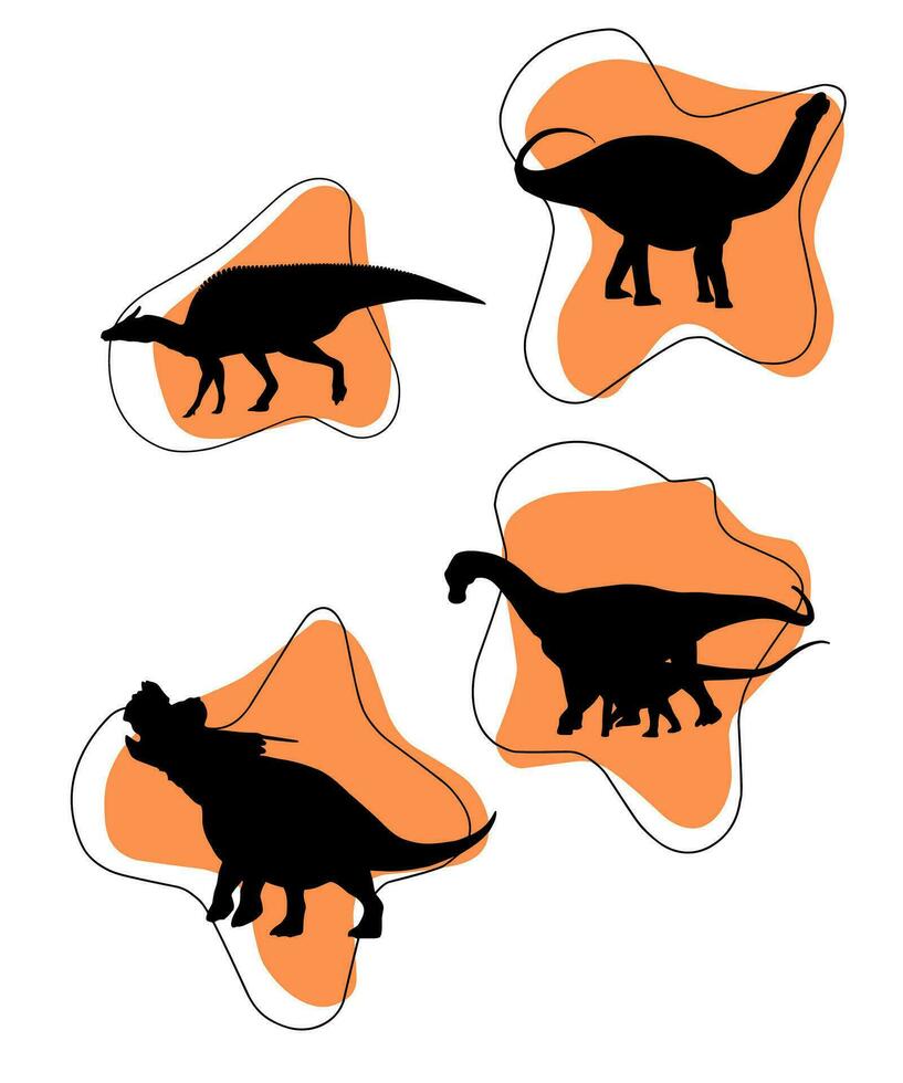 Dinosaur silhouettes set Vector