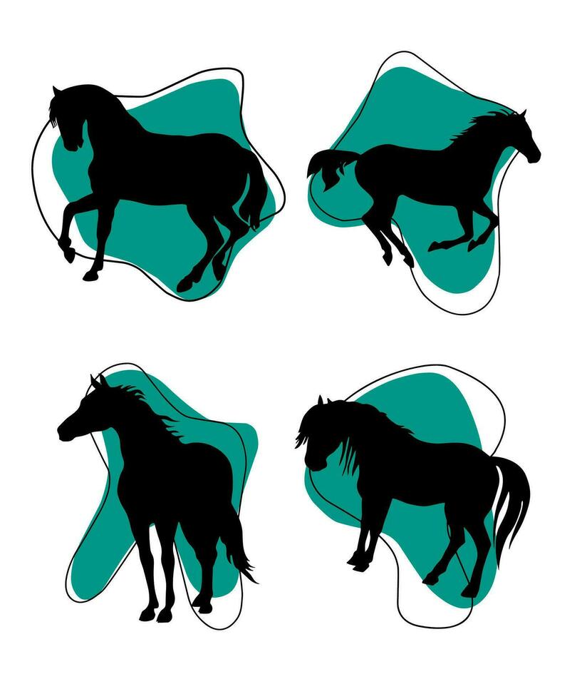 Galloping stallions vector