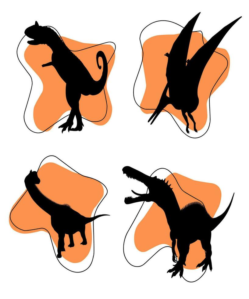 Dinosaur silhouettes set Vector