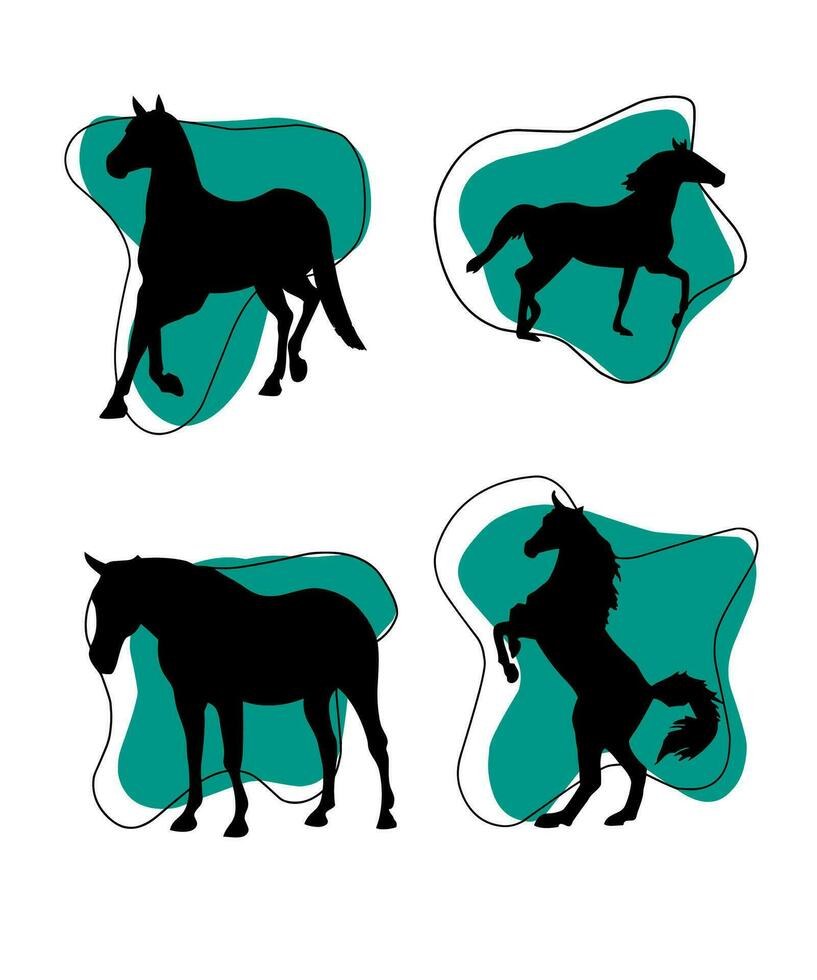 Galloping stallions vector