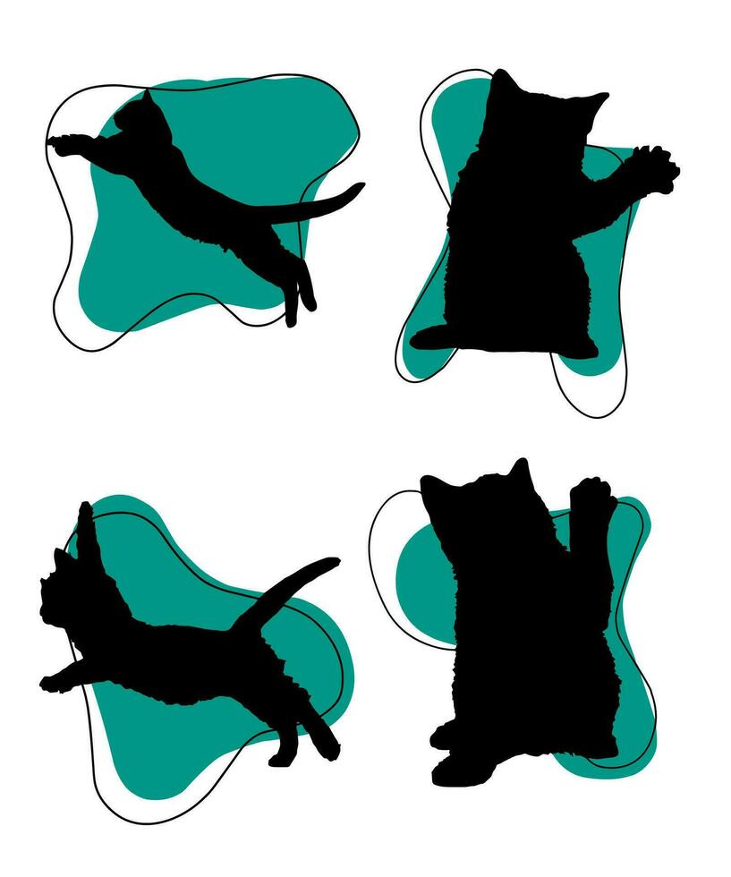 Cat vector silhouette set of cats