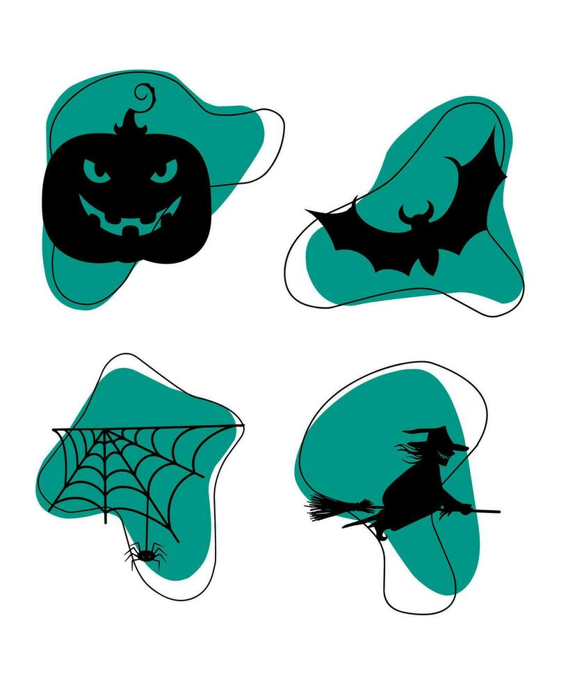 Halloween Silhouettes Elements vector