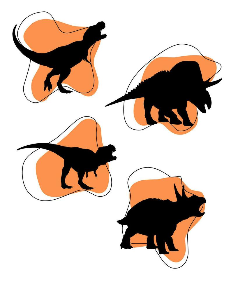 Dinosaur silhouettes set Vector