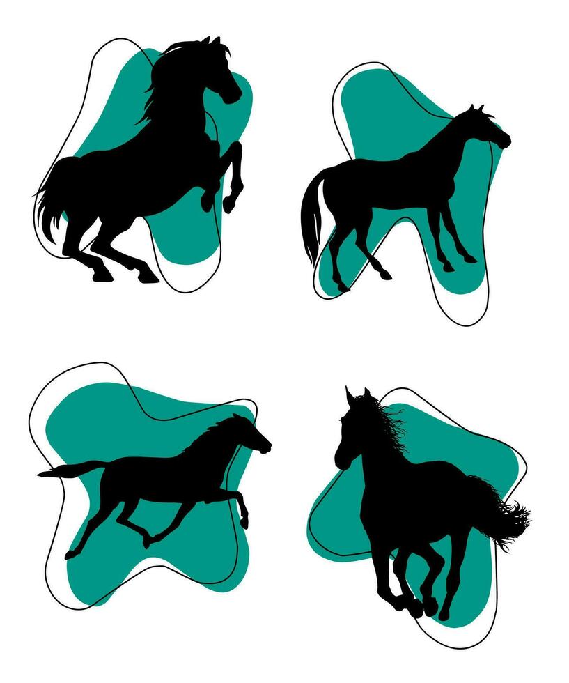 Galloping stallions vector