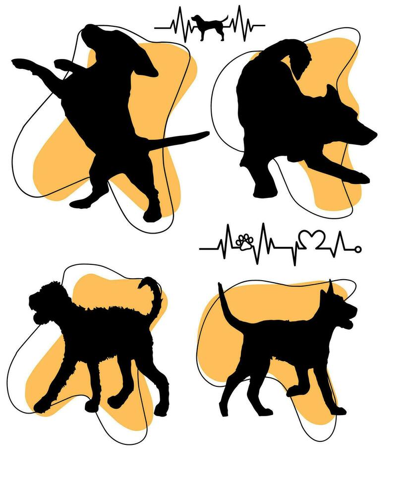 Vector silhouette of a dog.