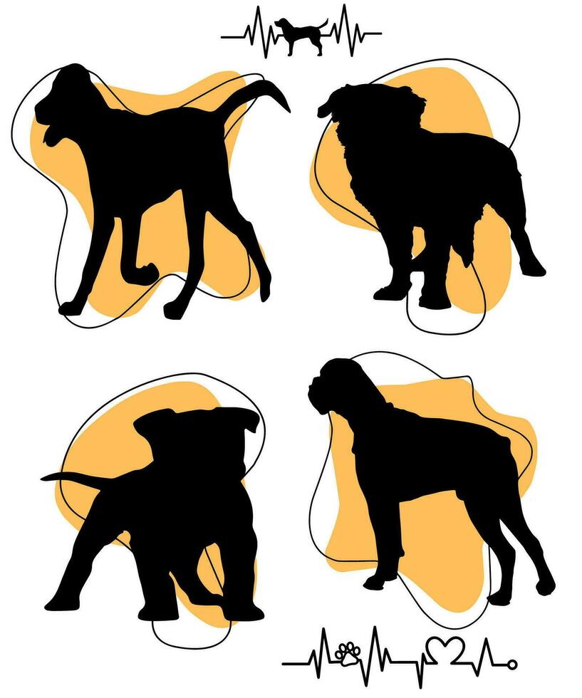 Vector silhouette of a dog.