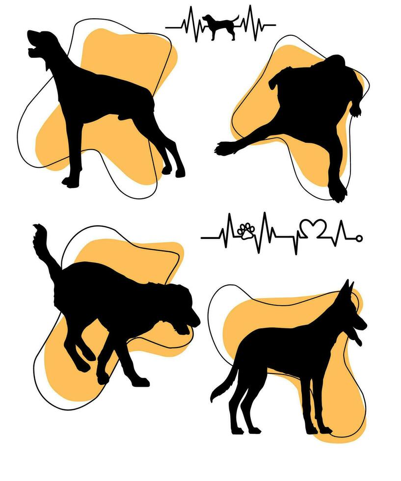 Vector silhouette of a dog.