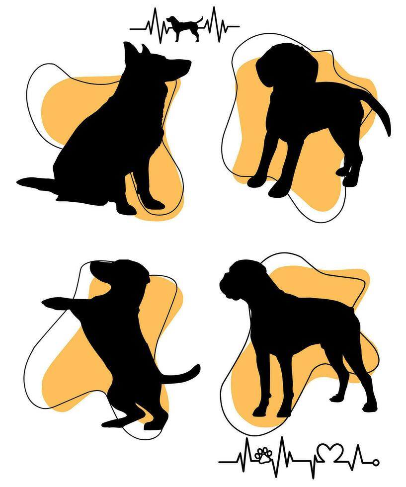 Vector silhouette of a dog.