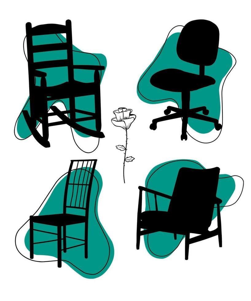 Silhouettes de chaises vector