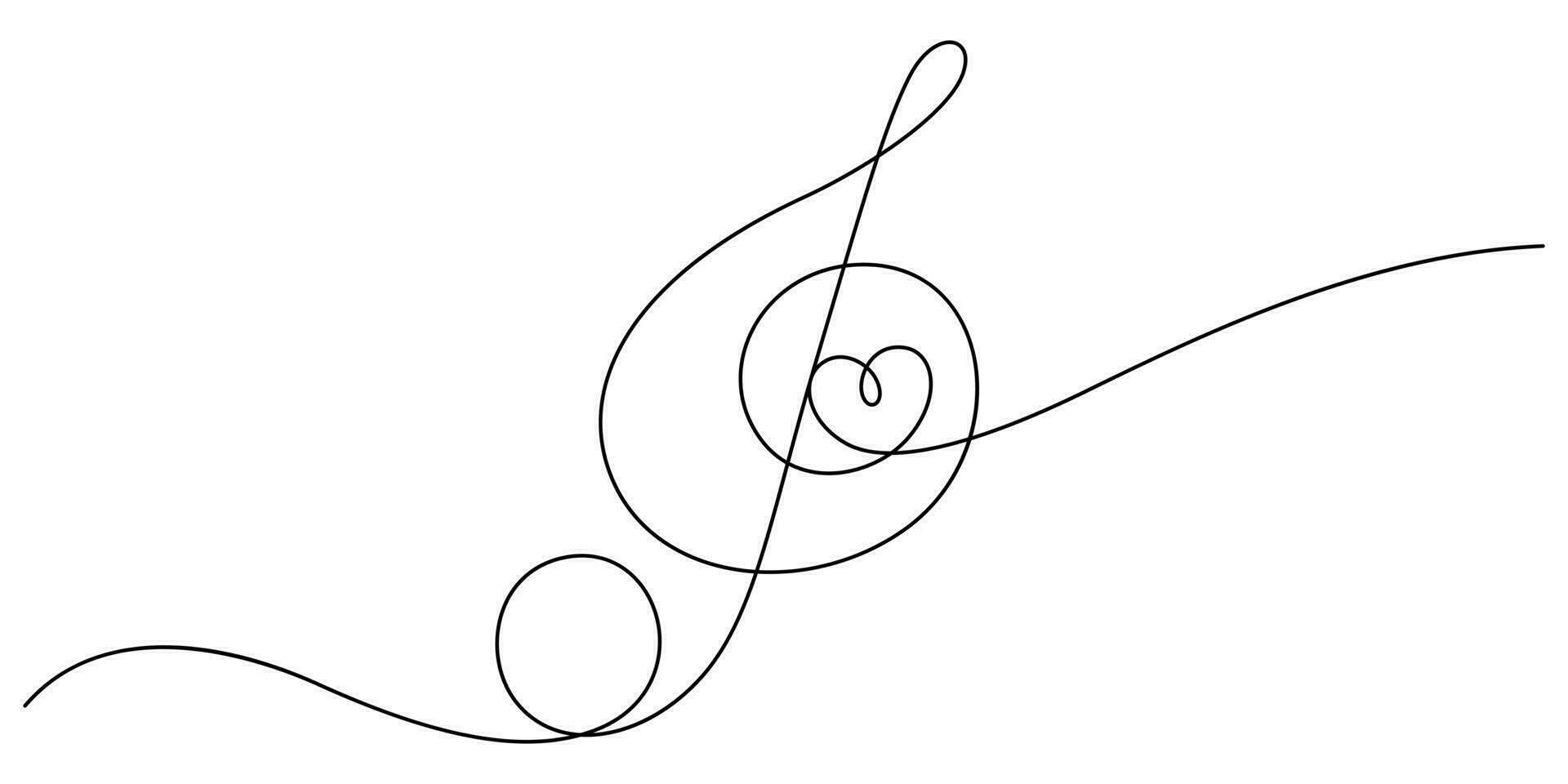 music lover concept with music notes and heart shape in one line vector