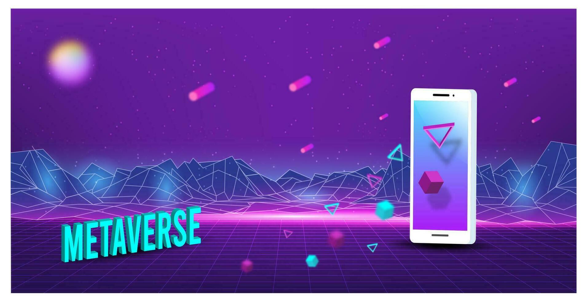 Concept of Future digital technology metaverse, colorful background. Vector illustration eps10