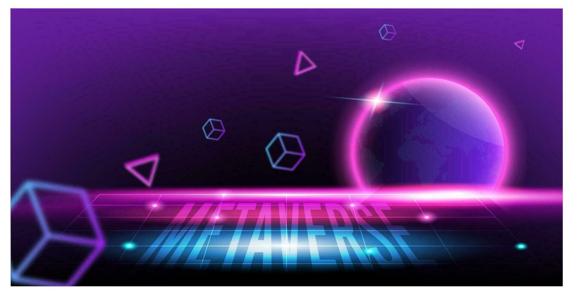 Concept of Future digital technology metaverse, colorful background. Vector illustration eps10