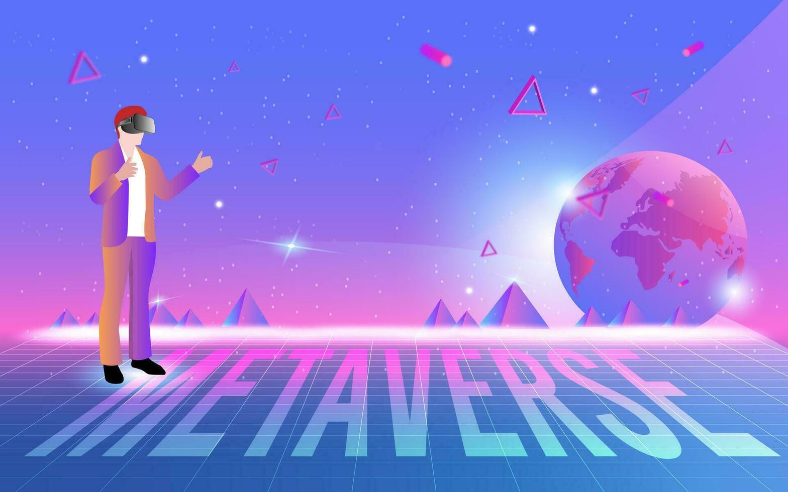 Concept of Future digital technology metaverse, colorful background. Vector illustration eps10