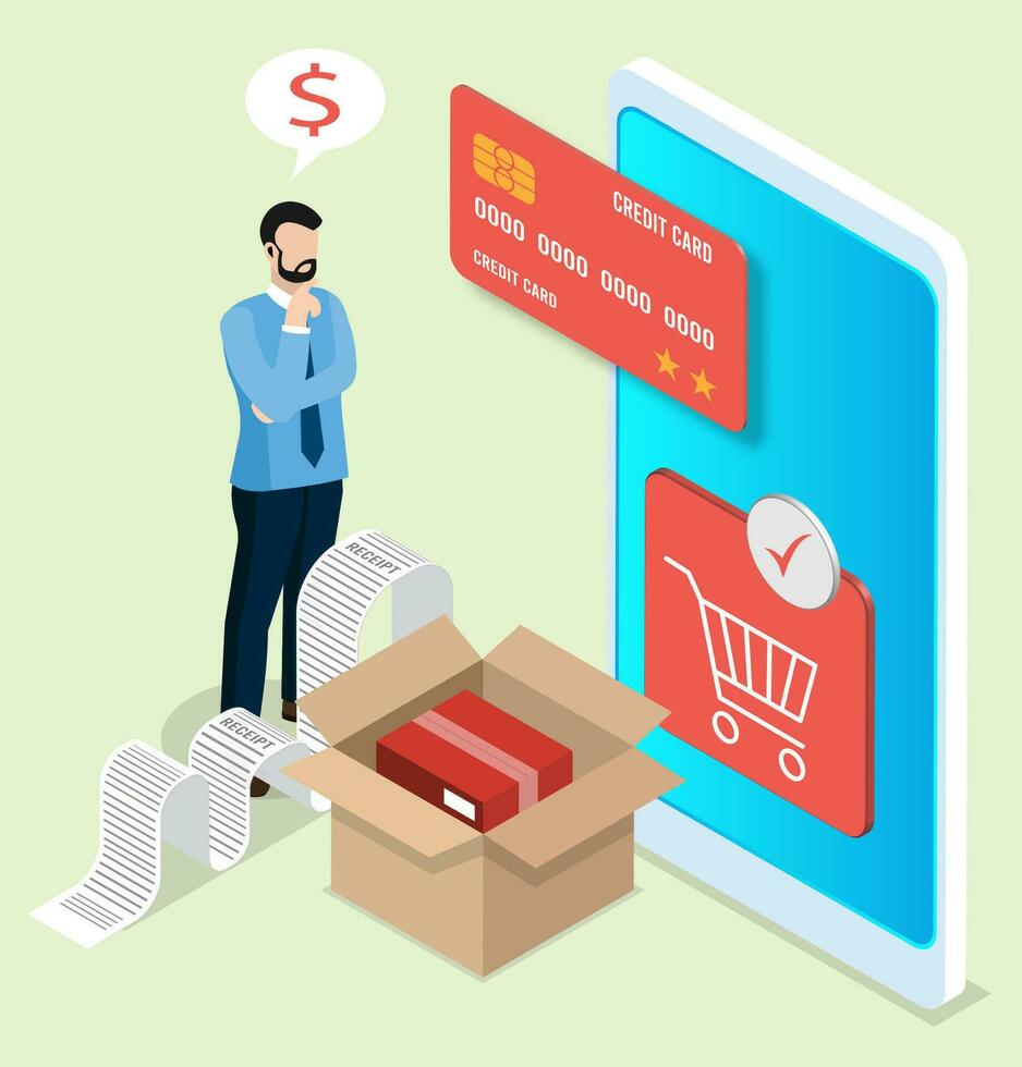 compras en línea concepto para sitio web, móvil solicitud, web bandera, informacion gráficos o descuento cupones vector ilustración eps 10