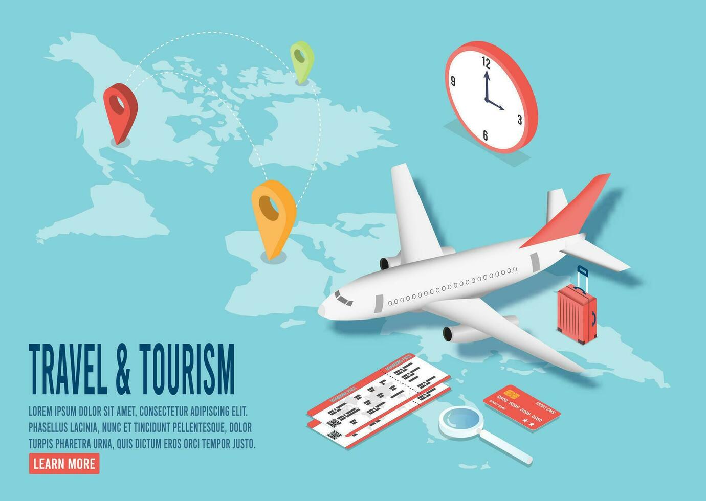 3D isometric Exclusive flight booking deals, Flight Booking Promotion and destination concept.  Vector illustration eps10