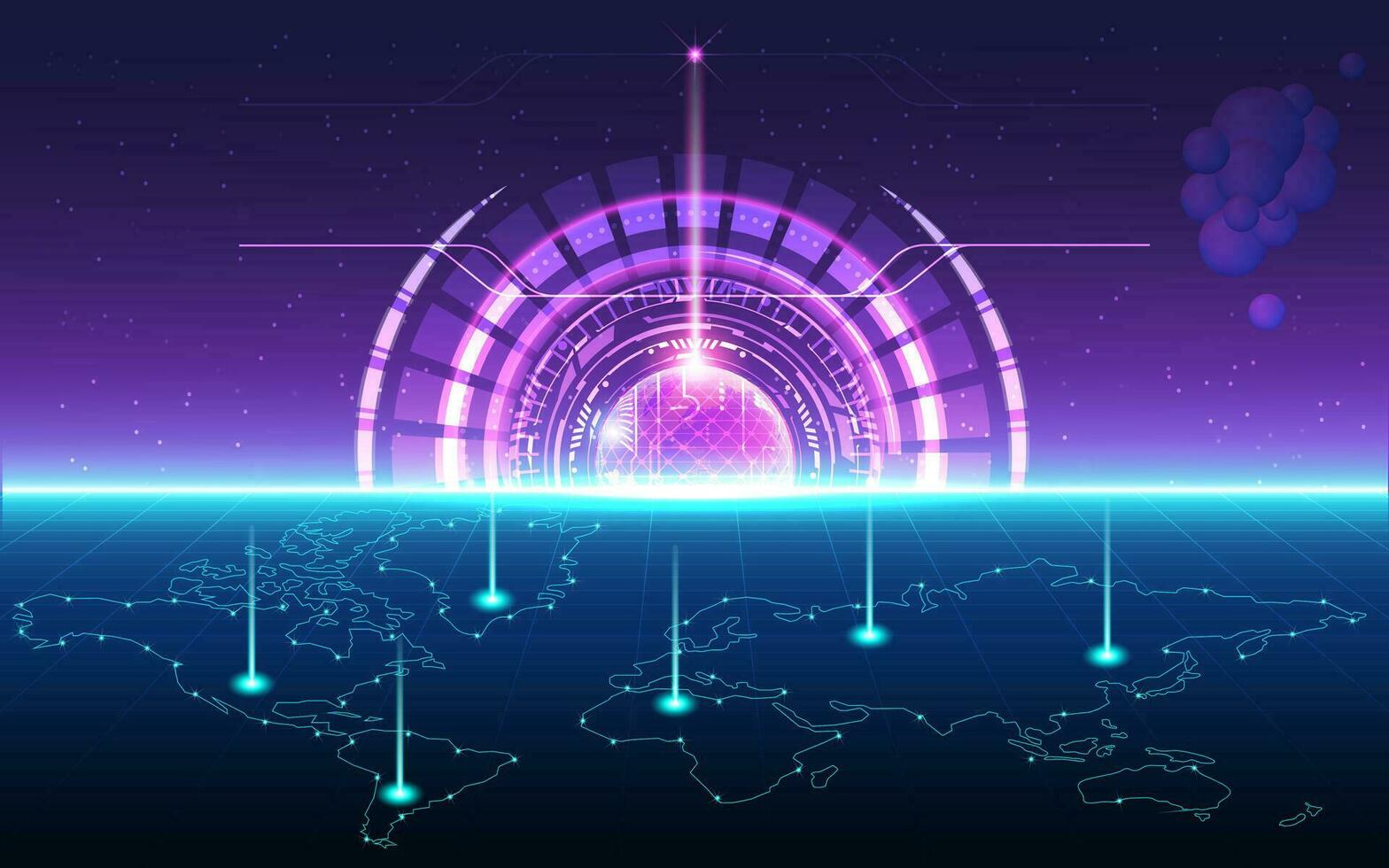 Concept of Future digital technology metaverse, colorful background. Vector illustration eps10