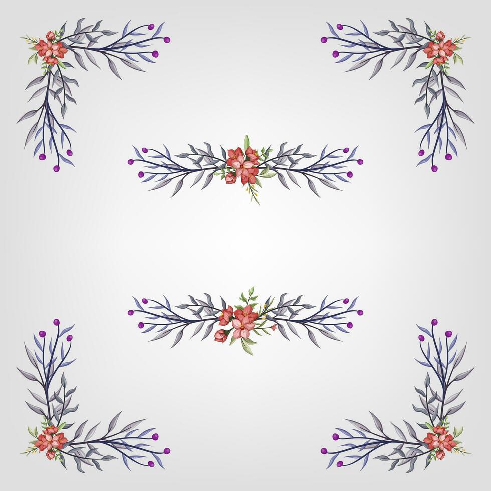 Set botanic blossom floral elements Decorative for Invitation vector