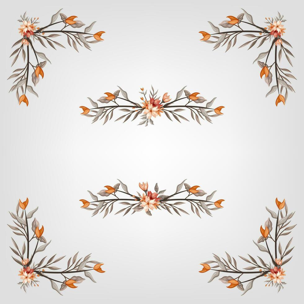 Set botanic blossom floral elements Decorative for Invitation vector