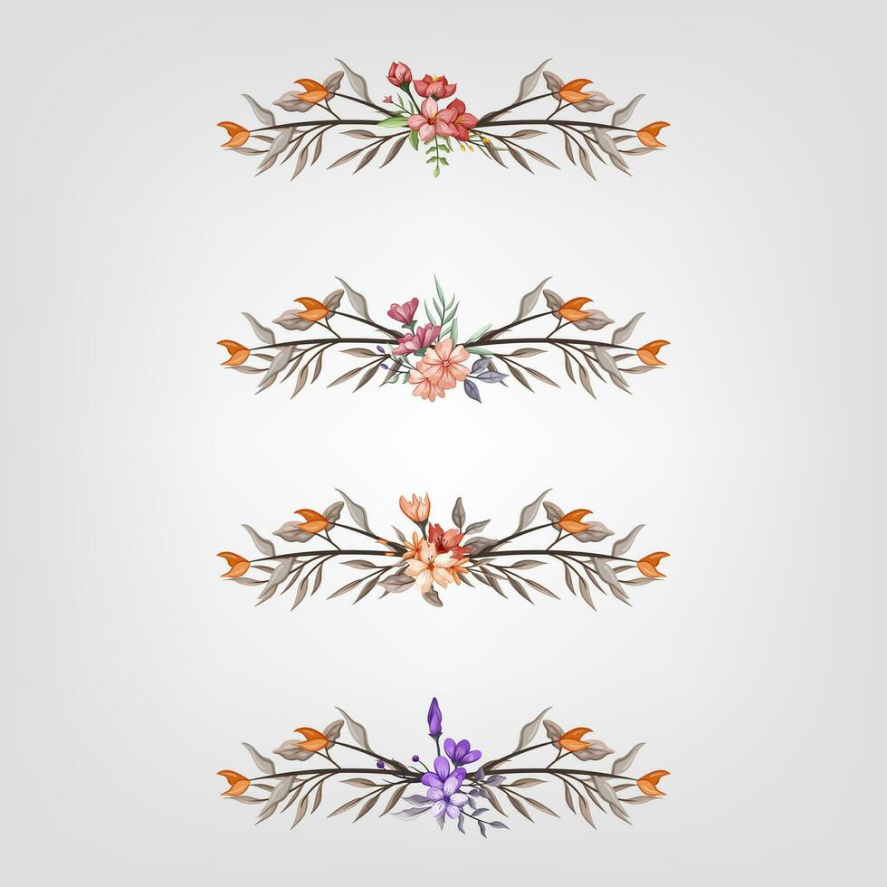 Set botanic blossom floral elements Decorative for Invitation vector